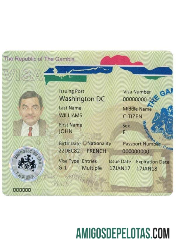 Visto para GÂMBIA amostra